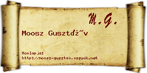 Moosz Gusztáv névjegykártya